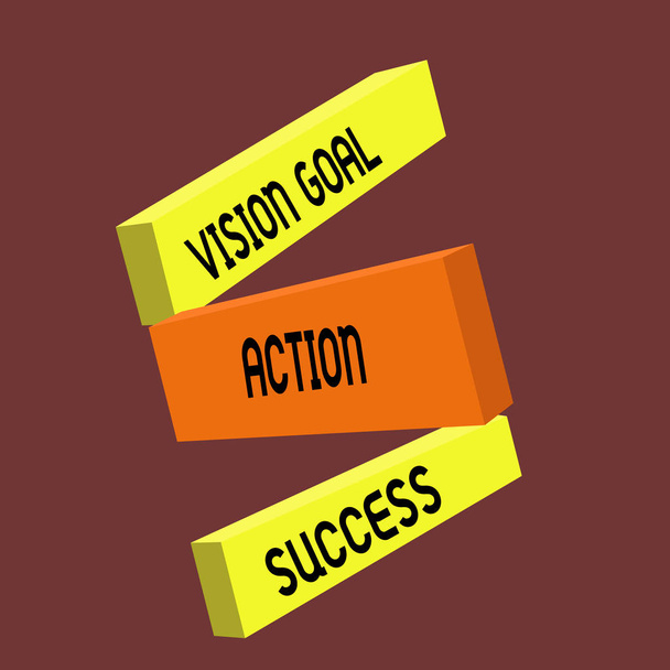 Концептуальный почерк, показывающий успех Vision Goal Action. Закон о стратегическом планировании ваших мечтаний
 - Фото, изображение