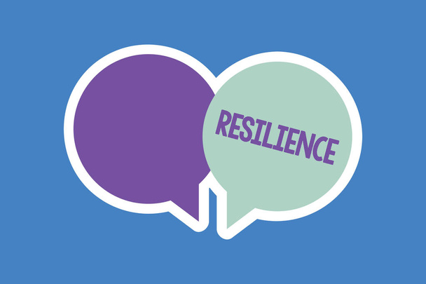 Sana kirjoittaa tekstiä Resilience. Liiketoiminta-ajatus valmiudesta toipua nopeasti vaikeuksista Pysyvyys
 - Valokuva, kuva