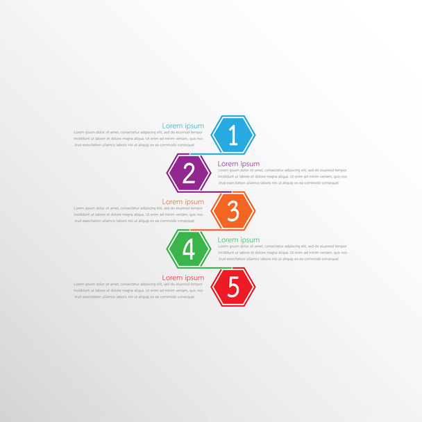 Διανυσματικά infographic πρότυπα που χρησιμοποιούνται για λεπτομερείς αναφορές. Και τα 5 θέματα. - Διάνυσμα, εικόνα
