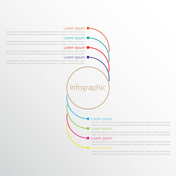 Vektor-Infografik-Vorlagen für detaillierte Berichte. Alle 8 Themen. - Vektor, Bild