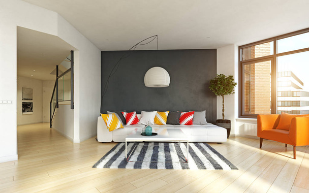 modern apartment interior. 3d rendering design concept - Photo, Image
