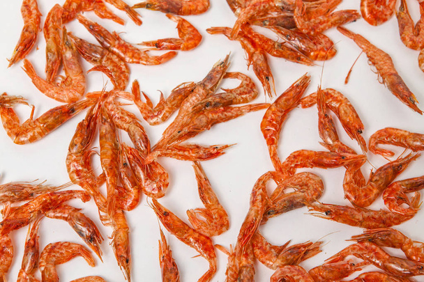 dried shrimp on white background - Фото, зображення