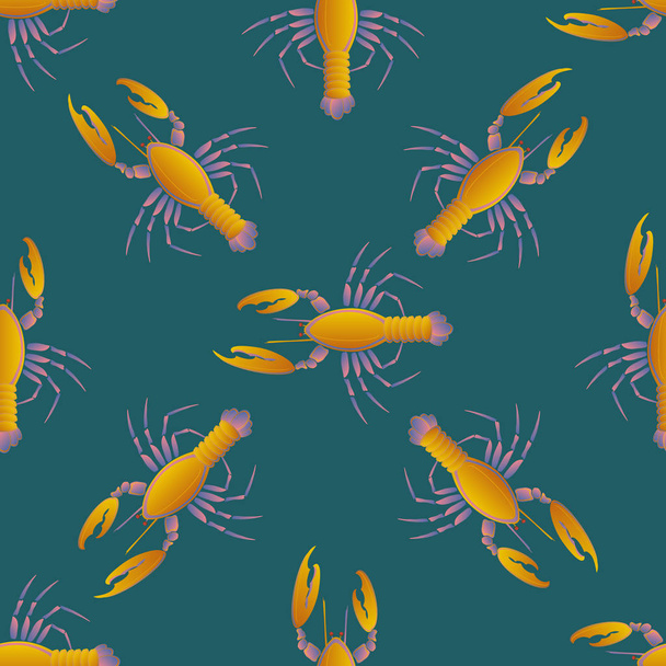 Summer background  with lobsters, vector illustration  - Вектор,изображение