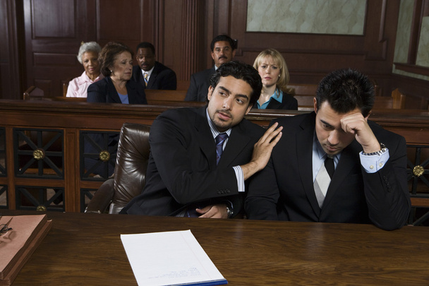 lawyer with upset client - Foto, Bild