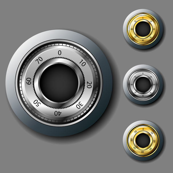 Safe combination lock set - Vector, Image