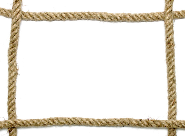 Primer plano de la parte de la cuerda, sobre fondo blanco
 - Foto, imagen