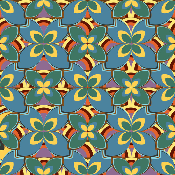 New simple abstract geometric seamless pattern with flowers for background - Vektor, kép
