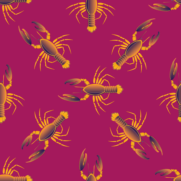 Fond d'été avec homards, illustration vectorielle
  - Vecteur, image