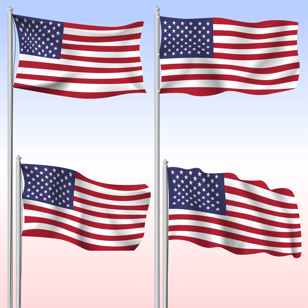 United States of America textile waving flag isolated vector illustration - Vector, Image