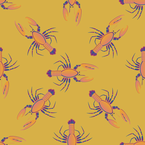 Summer background  with lobsters, vector illustration  - Vector, Image