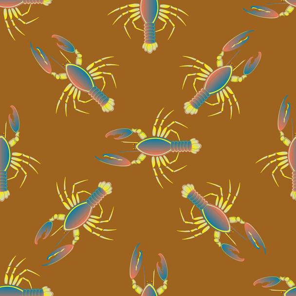 Summer background  with lobsters, vector illustration  - Vector, Image