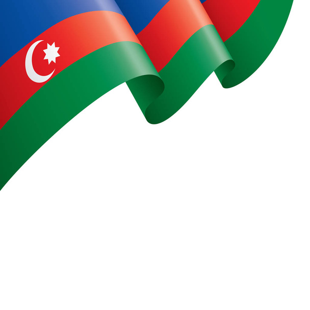 Azerbaycan bayrağı, beyaz arkaplanda vektör illüstrasyonu - Vektör, Görsel