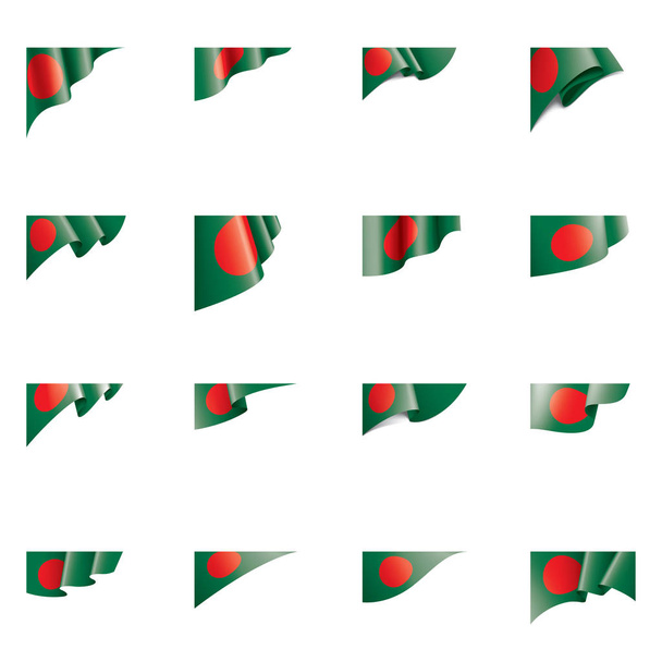 Bandera de Bangladesh, ilustración vectorial sobre fondo blanco - Vector, Imagen