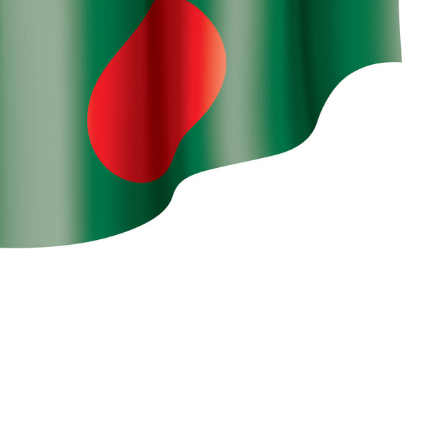 Σημαία Μπαγκλαντές, διανυσματική απεικόνιση σε λευκό φόντο - Διάνυσμα, εικόνα