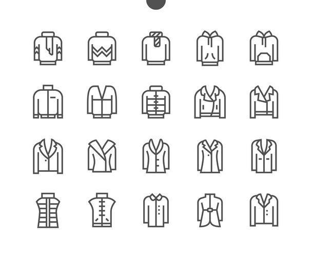 Clothes UI Pixel Perfect Well-crafted Vector Thin Line Icons 48x48 Grid for Web Graphics and Apps. - Vector, Image