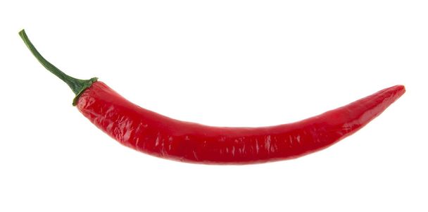 Rode hot chili peper op witte achtergrond geïsoleerd. Als een element van het ontwerp van de verpakking - Foto, afbeelding