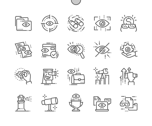 Visión Pixel Perfect Vector Thin Line Iconos 30 2x Grid for Web Graphics and Apps
. - Vector, Imagen