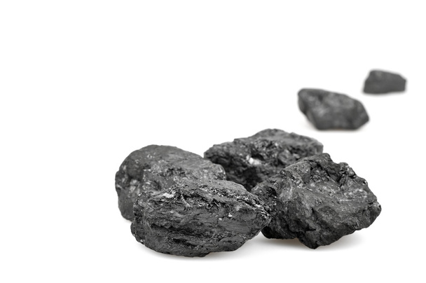 Вугілля на білому тлі
 - Фото, зображення