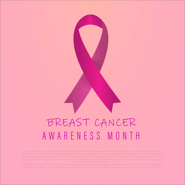 Breast Cancer Awareness Ribbon Background. Vector illustration. - Vector, Image