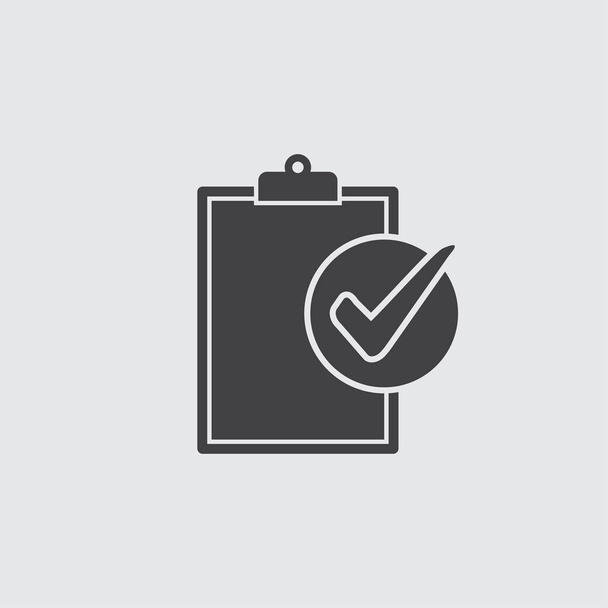 Compliance-Symbol in schwarz auf grauem Hintergrund. Vektorillustration. - Vektor, Bild