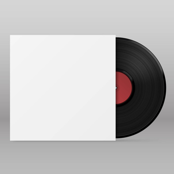 vinyl paper envelope, template design element - Wektor, obraz