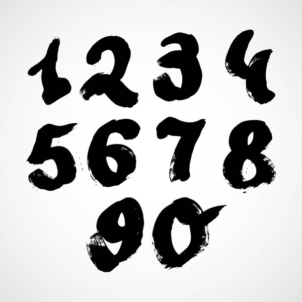 Grunge numbers in simple style - Διάνυσμα, εικόνα