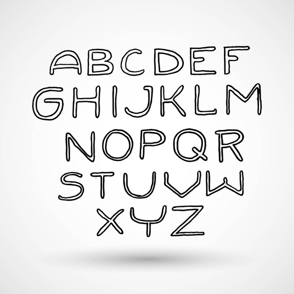 Black Marker Font in simple style - Vektor, Bild