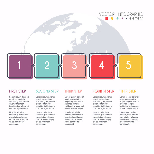 Vector illustration of colorful infographic template - Vector, imagen