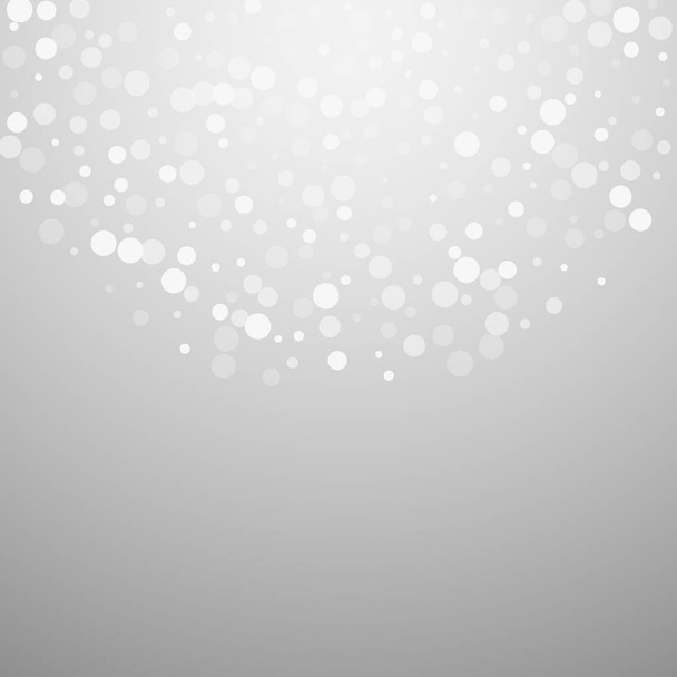 White dots Christmas background. Subtle flying sno - Vector, Image