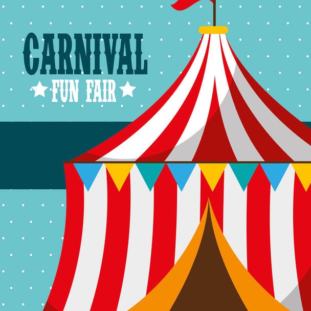 tent circus carnival fun fair vector illustration - Vector, Image