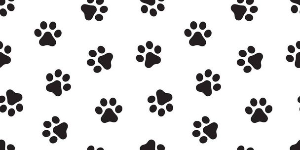 Hund Pfote nahtlose Muster Fußabdruck Vektor Französisch Bulldogge Fliese Hintergrund Schal isoliert wiederholen Tapete - Vektor, Bild