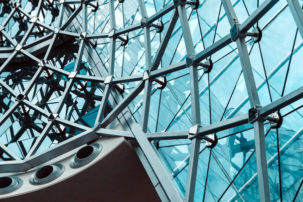 Modern üveg épület építészeti részletek képe - Fotó, kép