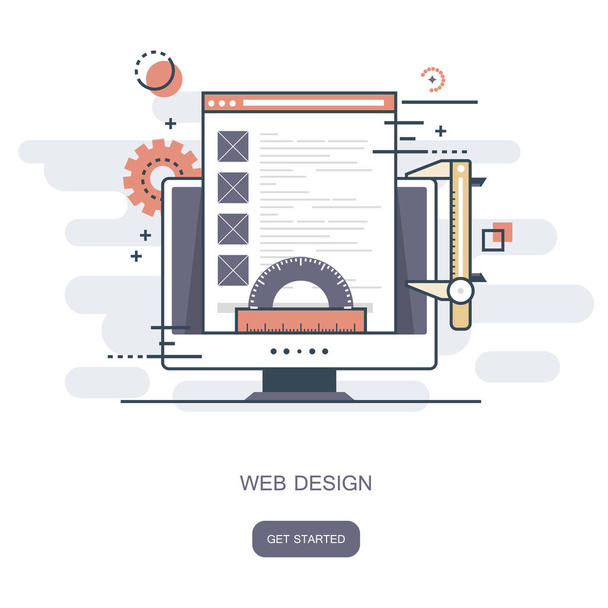 Концепція веб-дизайну. Плоска векторна ілюстрація
 - Вектор, зображення