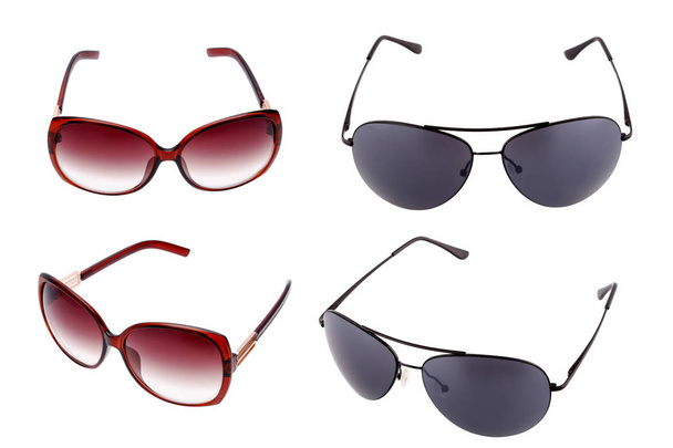 different sunglasses isolated. modern fashion - Fotoğraf, Görsel
