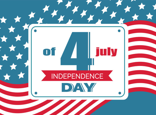 4th July National Holiday Vector Independence Day - Vetor, Imagem