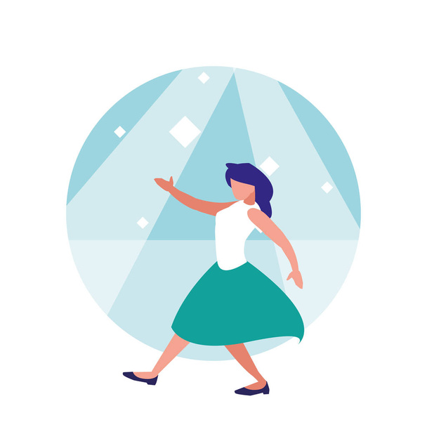 vrouw danser van disco avatar karakter - Vector, afbeelding