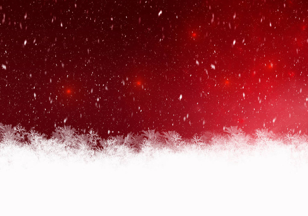 Piros téli háttér hópelyhek saját alkotások - Fotó, kép
