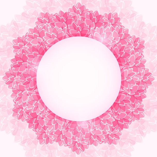 Shiny Pink Blossom Lotus Flower Frame. - Διάνυσμα, εικόνα