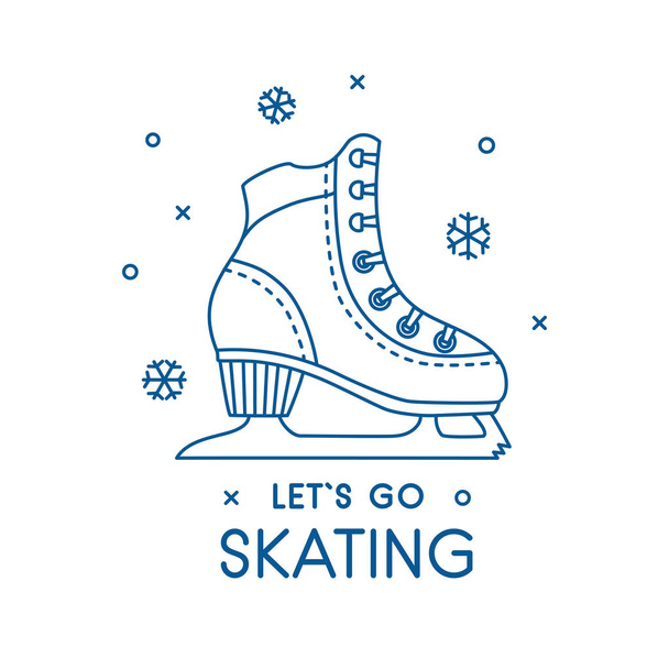 woman ice figure skates shoe illustration - Vector, Image
