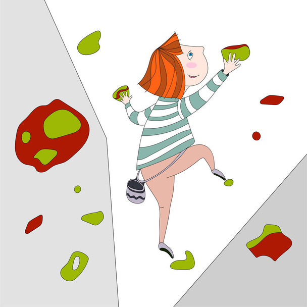 Illustration des kletternden Mädchens - Vektor, Bild
