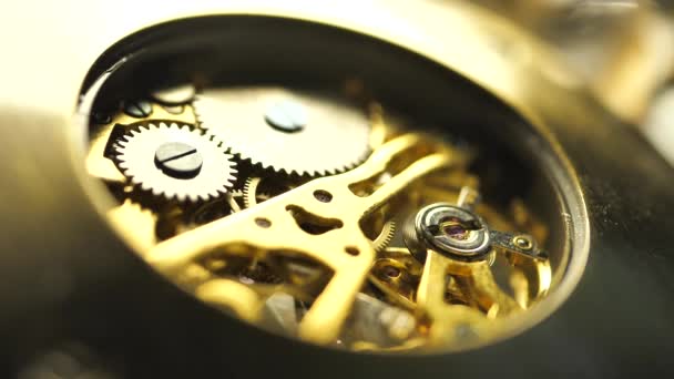 Close up of an internal clock mechanism - Footage, Video