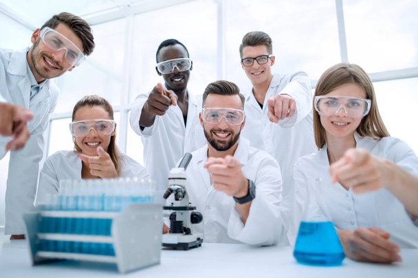 group of lab teachnican working in a modern laboratory - Фото, зображення