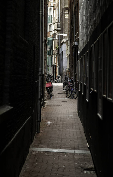 Amsterdam alley, Dutch city street, tourism in europe - Foto, Bild