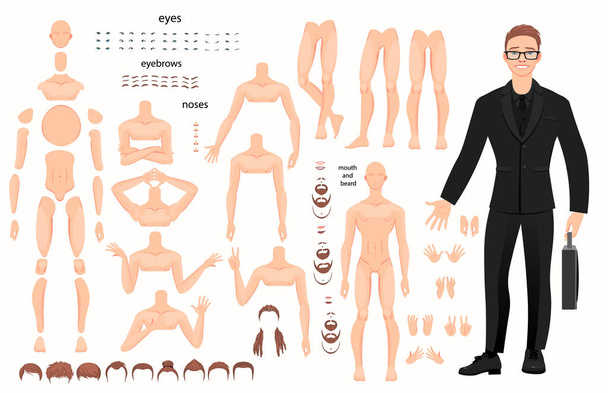 χαρακτήρες που καθορίζονται για τα κινούμενα σχέδια. μέρη του σώματος - Διάνυσμα, εικόνα