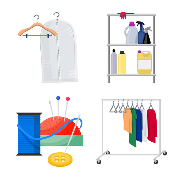 Vector design of laundry and clean logo. Collection of laundry and clothes stock symbol for web. - ベクター画像