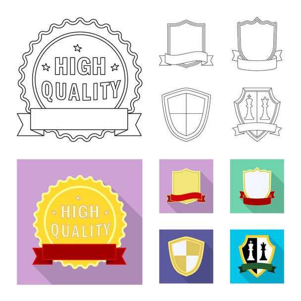 Vector illustration of emblem and badge logo. Collection of emblem and sticker vector icon for stock. - Vector, afbeelding