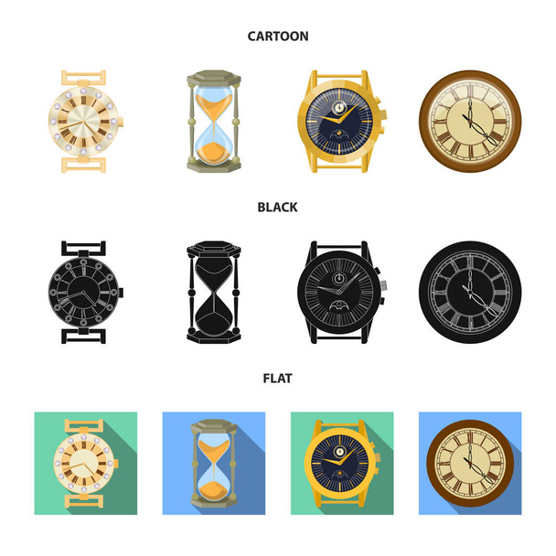 Εικονογράφηση διάνυσμα σύμβολο ρολόι και το χρόνο. Συλλογή από ρολόι και κύκλο εικονογράφηση διάνυσμα απόθεμα. - Διάνυσμα, εικόνα