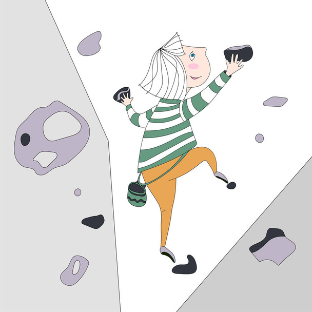 ilustração de escalada menina
 - Vetor, Imagem