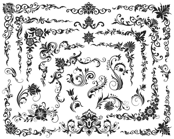 Elementy wzornictwa kaligraficznego - Wektor, obraz