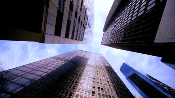 New York pénzügyi negyedében felhőkarcoló - Felvétel, videó